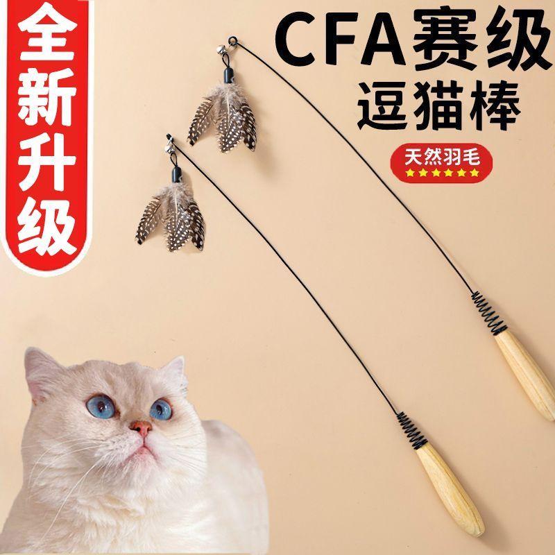 Bộ Trêu ghẹo mèo lò xo tay cầm bằng gỗ, Cấp CFA, 30 ngày bán chạy, Thích hợp cho mèo con, Tự-Hi, làm giảm Bó Sát Đầu thay thế chuông, Đồ chơi chống cắn, 30 miếng, Hàng mới về năm 2025 0