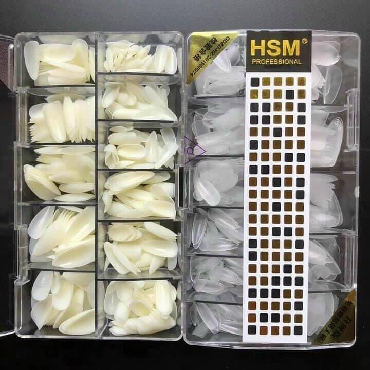 Bộ Móng úp HSM chuẩn phom đủ 5 phom thang, vuông, bầu, nhọn, tròn hàn, màu trong đục, nhám và thường