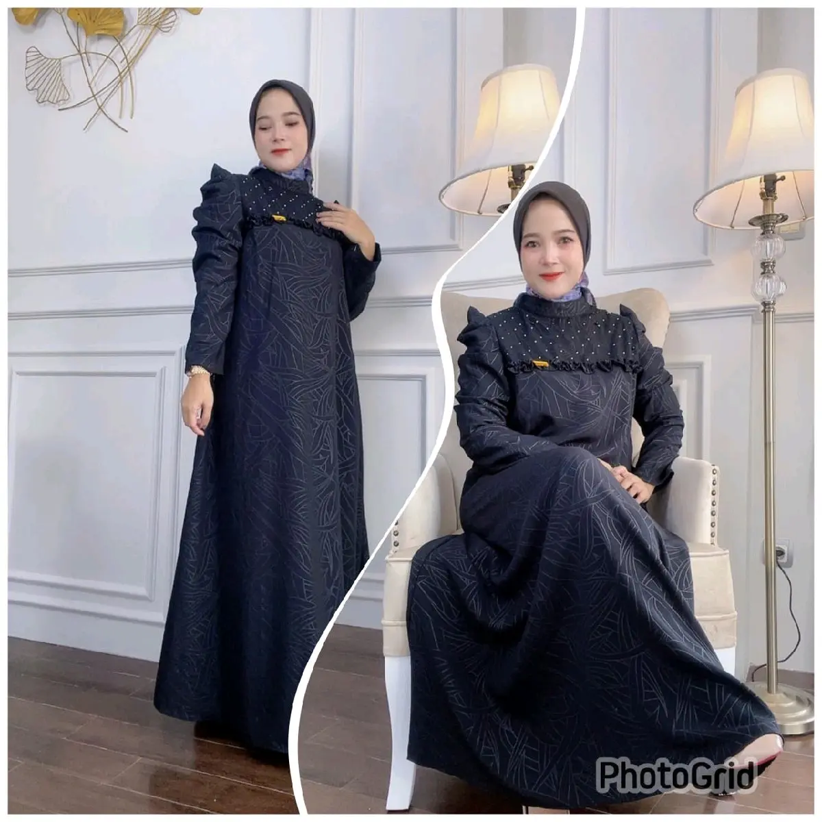 Riyana Dress Embos Premium by Azasyagallery Mewah Muslim Gamis Simple Wanita Basic Lebaran Dewasa Elegant S
