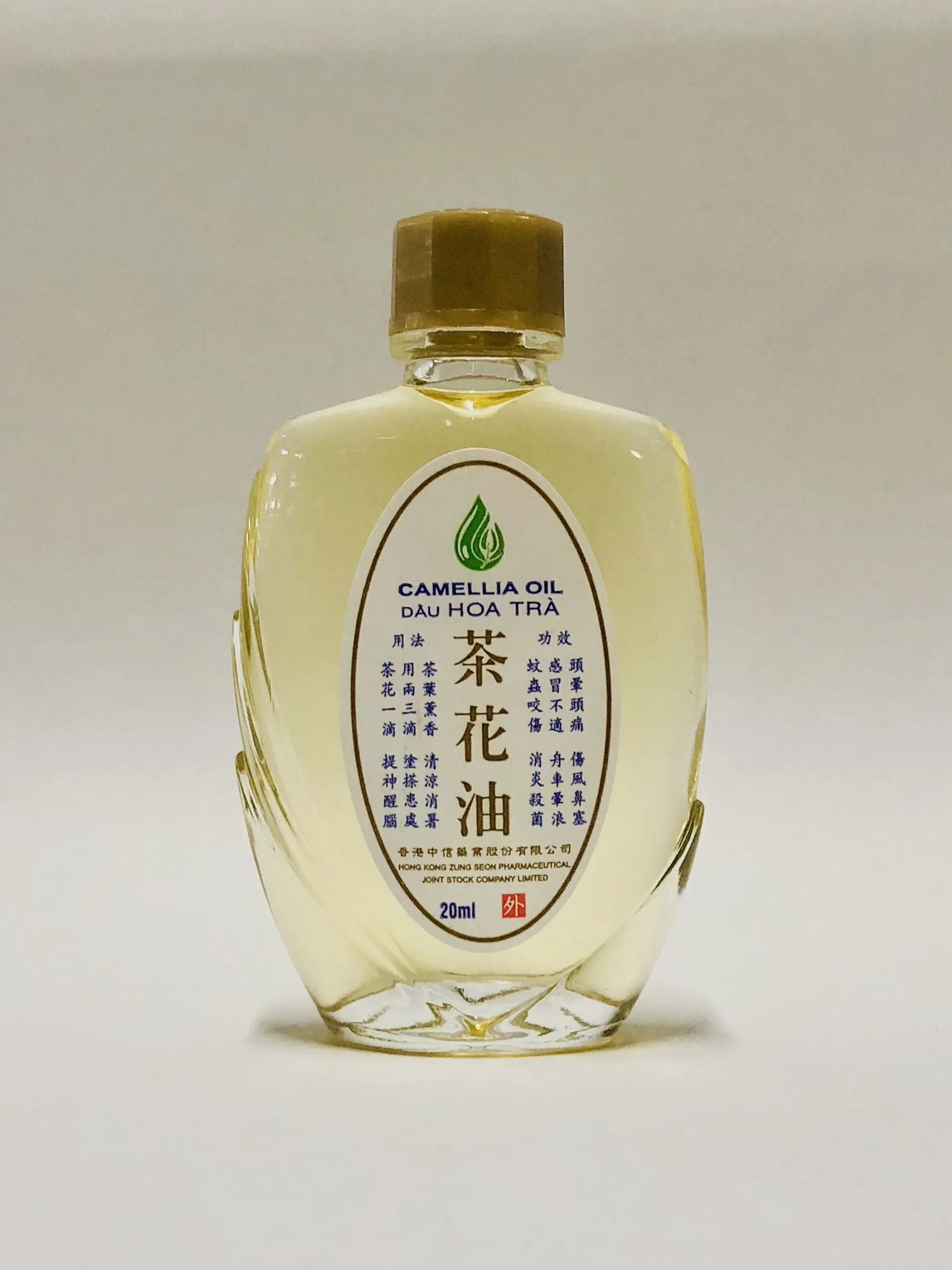Dầu hoa trà 20ml, Camellia Oil 20ml (dầu gió nhượng quyền HongKong) thơm nóng nhẹ nhàng dễ chịu, hít thông mũi, nghẹt mũi, say tàu xe
