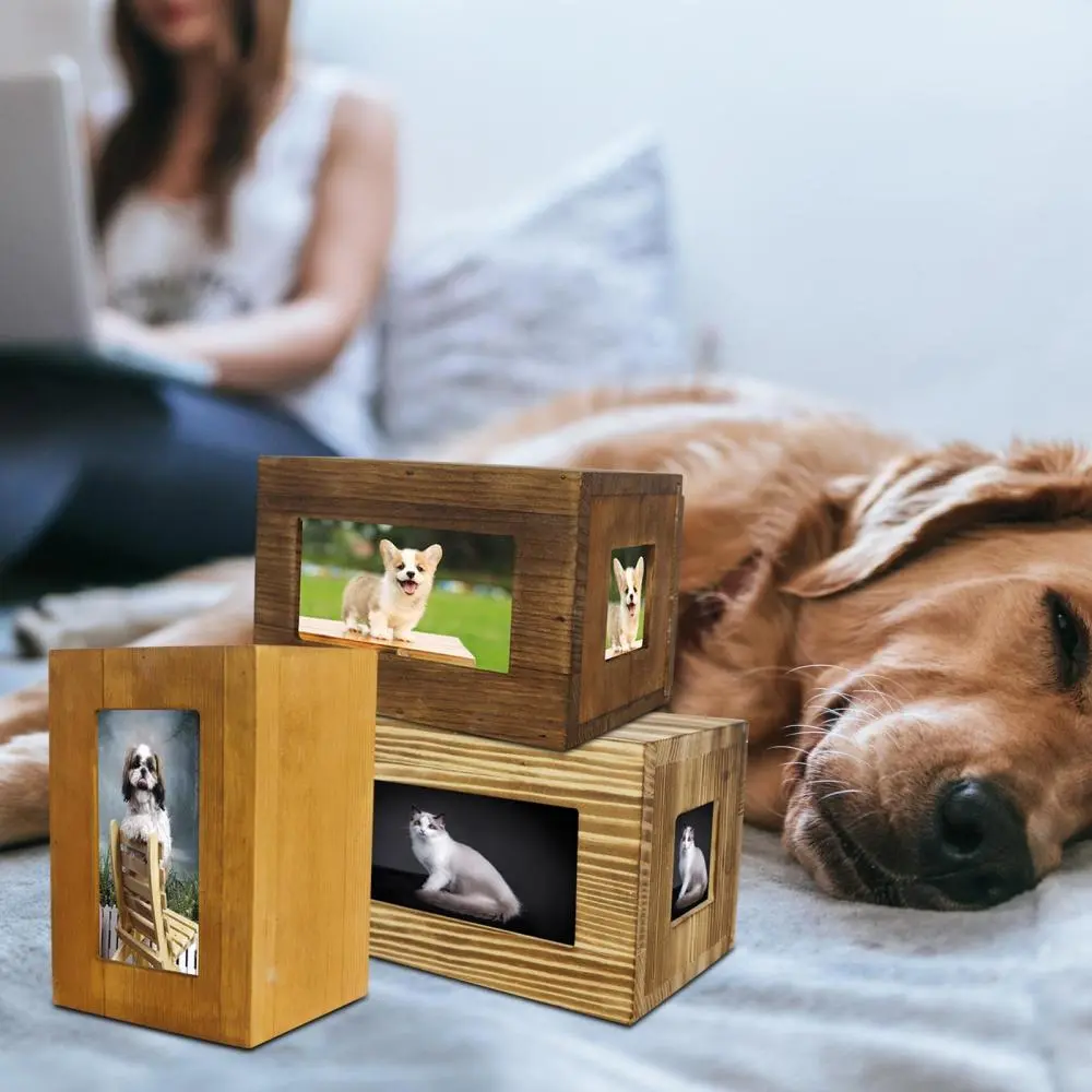 Ash Urns Box Woodfor Dog Cat Funeral Cremation Urns Lightweight Memorable