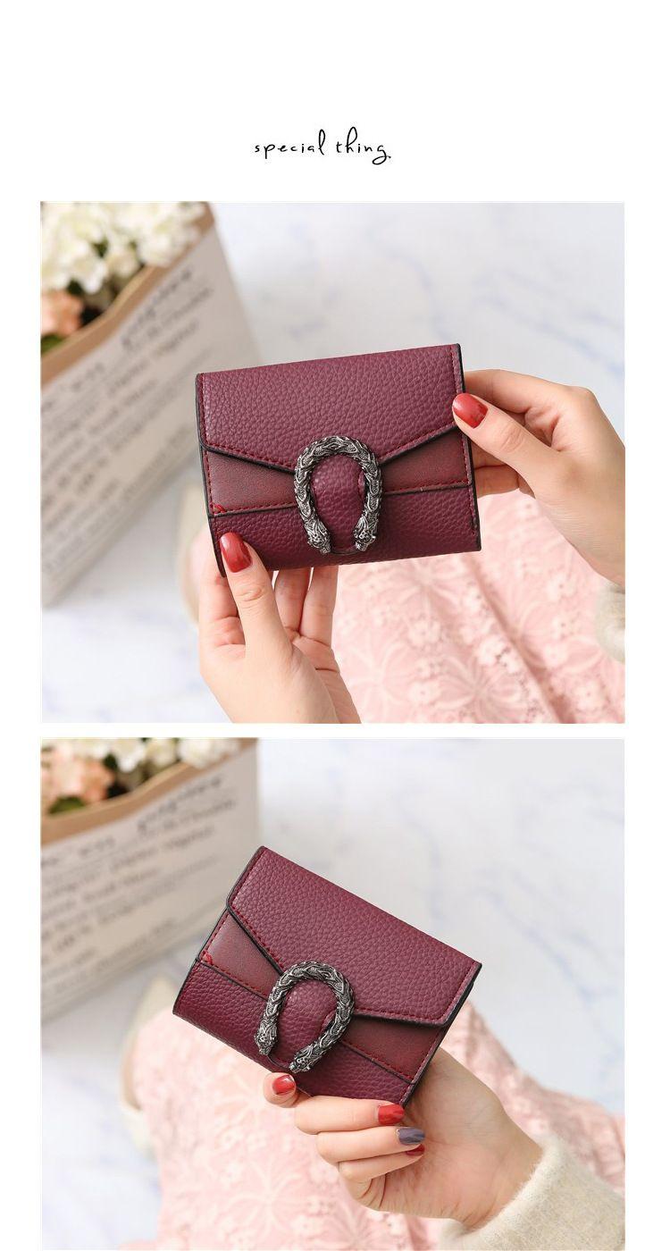 Product Introduction of Ví ngắn phong cách Hàn Quốc, dành cho phụ nữ, có thể gập lại, ví đựng tiền Xu, thiết kế đơn giản và dễ thương, kích thước nhỏ, nhiều khe cắm thẻ, thích hợp cho sinh viên nữ, 1777 Đánh giá tích cực 15