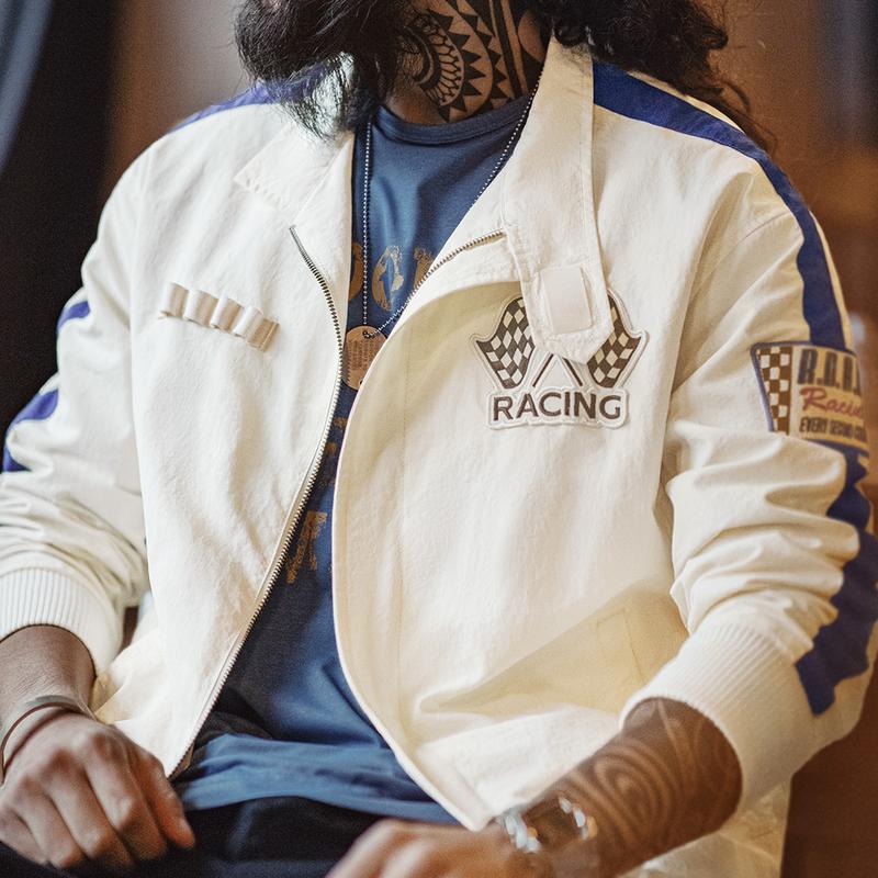 Áo Khoác Đua Xe Cho Nam, Maden F1, Thêu Colorblock, Phong Cách Cổ Điển Áo Khoác Bóng Chày Thường Ngày Áo Khoác Đi Xe Máy, Thời Trang Đường Phố Cao Cấp, Hợp Xu hướng