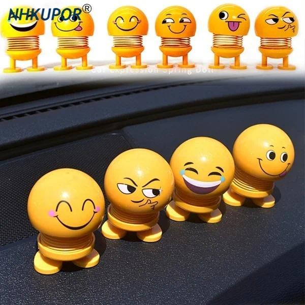 Đồ Trang Trí Xe Hơi, Búp Bê Ngu Ngốc Đầu Tượng, Thiết Kế Hoạt Hình Dễ Thương, Đầu Wobble Vui Nhộn Robot, Đáng Yêu, Đồ Trang Trí Bảng Điều Khiển Xe Hơi, Biểu Cảm Khuôn Mặt Tự Động 1