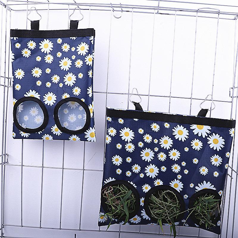 Product Introduction of 2/3 Holes Hanging Hay Bag for Bunny Guinea Pigs Small Animal Feeder Rabbit Food Dispensers Bag Cage Accessories Pet Feeding Bag 2