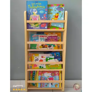READY! rak buku susun rak dinding tempel tempat buku rak kayu serbaguna