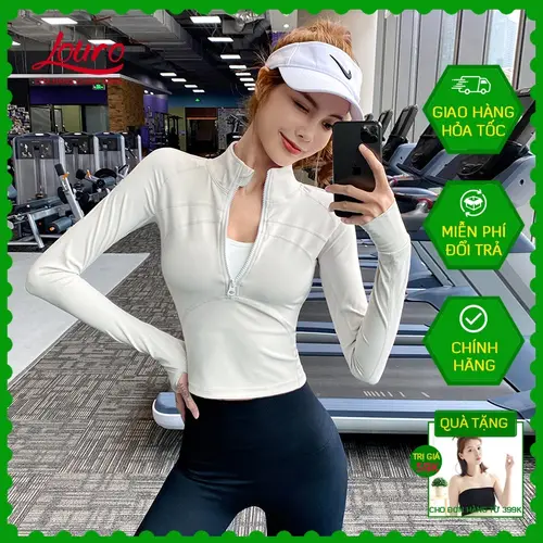 Áo tập gym, yoga nữ tay dài kiểu áo croptop body thể thao mùa đông cao cấp, chất liệu siêu co giãn - AKL13