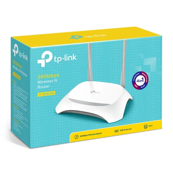 TP-Link WR840N N300 2 Antenna Wireless Router 0