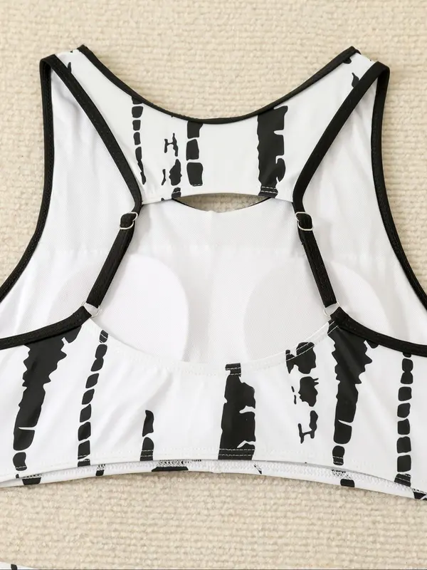 Two-Piece Set Women's Random Print Twist Cut Out Bikini Set, Casual Fashion Chic Swimsuit Set for Beach Holiday Vacation, Ladies Swimwear for All Seasons 3