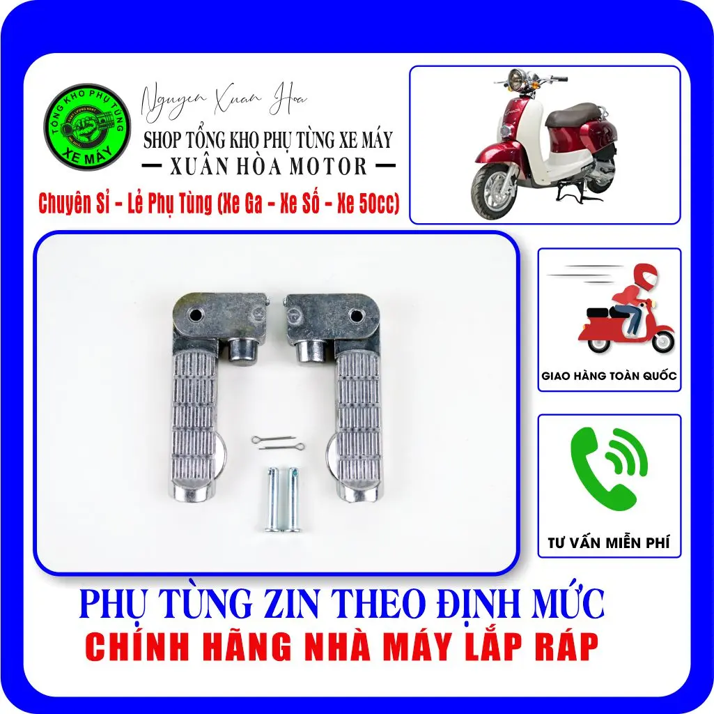 Để chân sau/ Gác chân sau Kimco 50cc/ Crea 50cc/ Crea 2018/ Crea 2019/ Crea liên doanh (Hàng chính hãng cao cấp) Cao Su