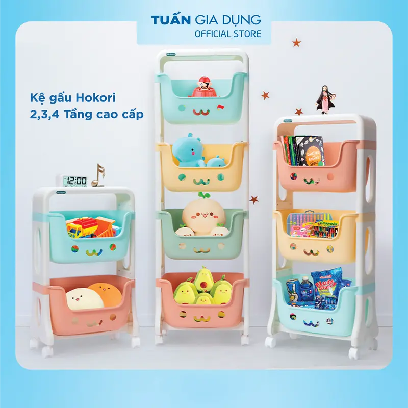 Kệ gấu Hokori Việt Nhật đựng đồ đa năng 2, 3 tầng Kitchen Nhà Bếp 0