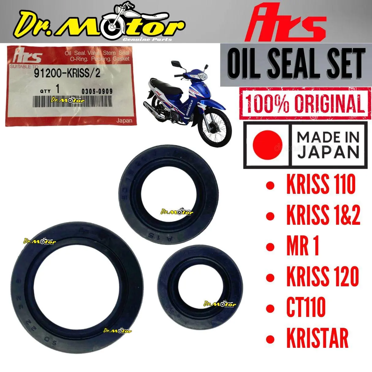 KRISS 110 1 2 KRISS1 MR1 KRISTAR CT110 OIL SEAL SET ENGINE GASKET ORING ...