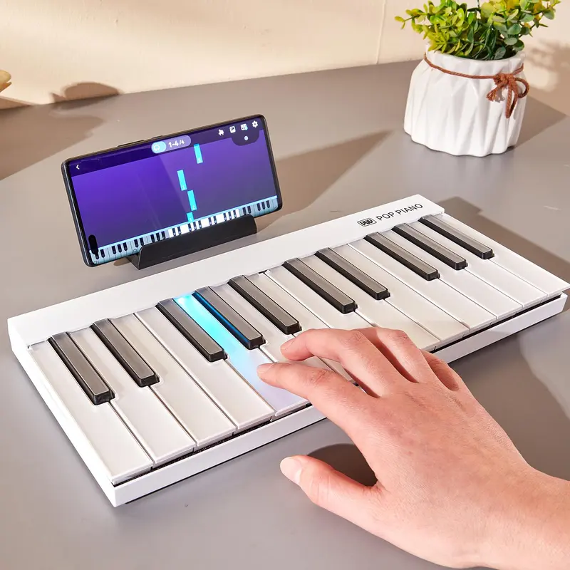 Smart Piano Keyboard, Portable Bluetooth-compatible Keyboard with 800 Songs APP, Music Accessories for Beginners & Music Lovers, Gift for Her, Men's Gift 7