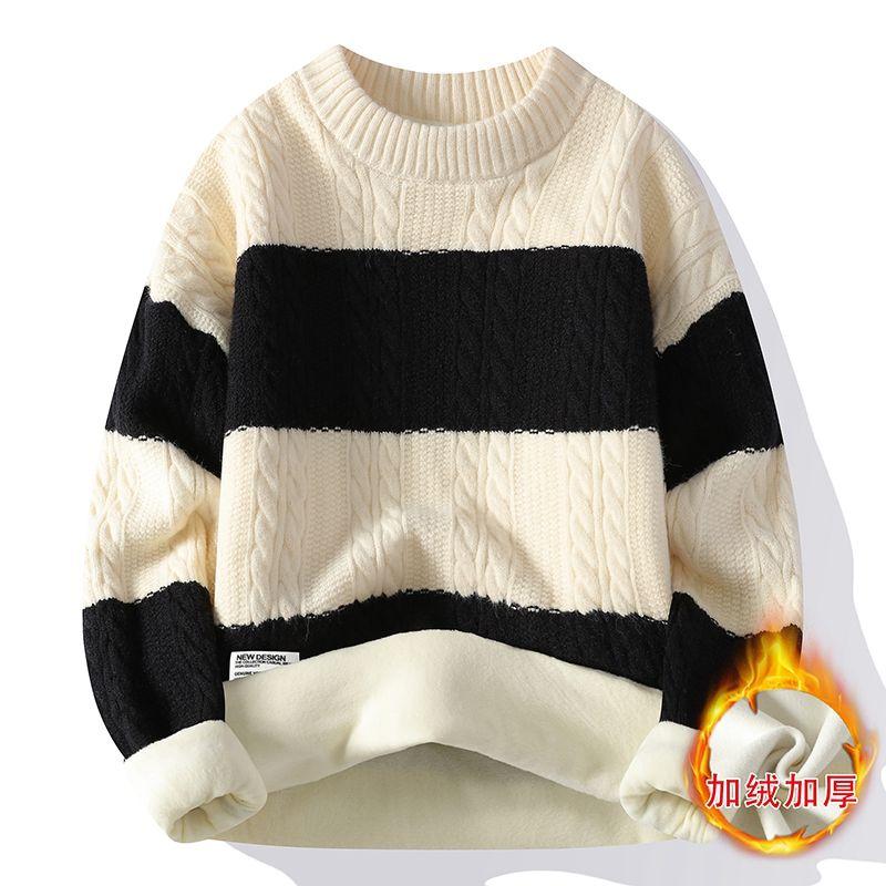 Áo Len Dệt Kim, Mềm Mại Và Mềm Mại, Chất Liệu Cashmere, Cổ Tròn, Thích Hợp Cho Mùa Đông, Thời Trang Trẻ Trung Mới, Dáng Rộng Vừa Vặn, Lý Tưởng Cho Học Sinh, Áo Len Giữ Nhiệt, Dành Cho Nam Giới 6