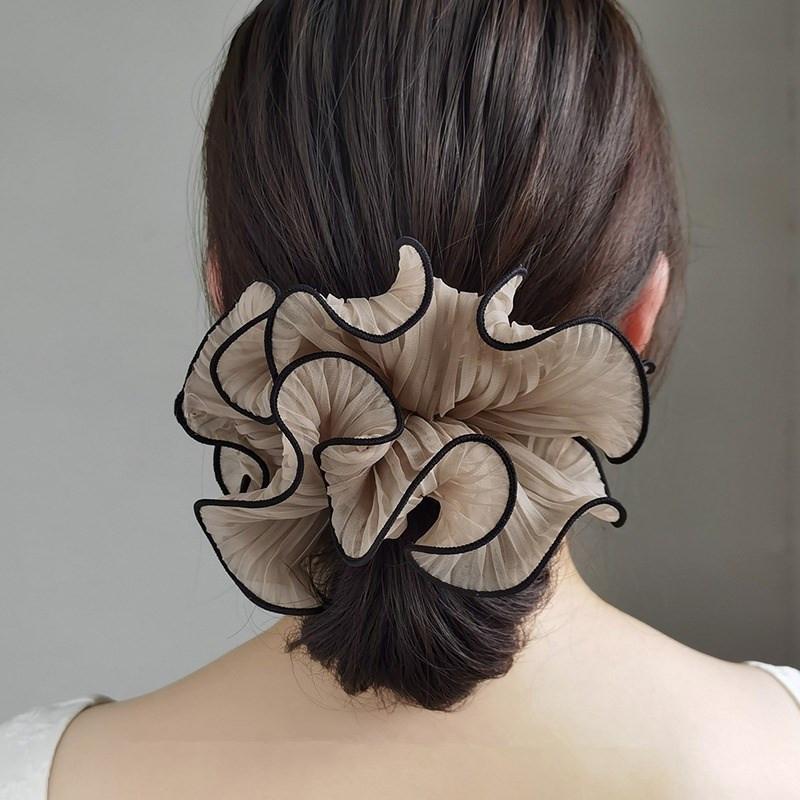 Product Introduction of Dây Buộc Tóc Cỡ Lớn, Thời Trang Ngọt Ngào Và Thanh Lịch, Phong Cách Cổ Điển Scrunchies Voan Nhăn, Dành Cho Phụ Nữ Và Trẻ Em Gái, Phụ Kiện Tóc, Hàng Mới Về Năm 2024 14