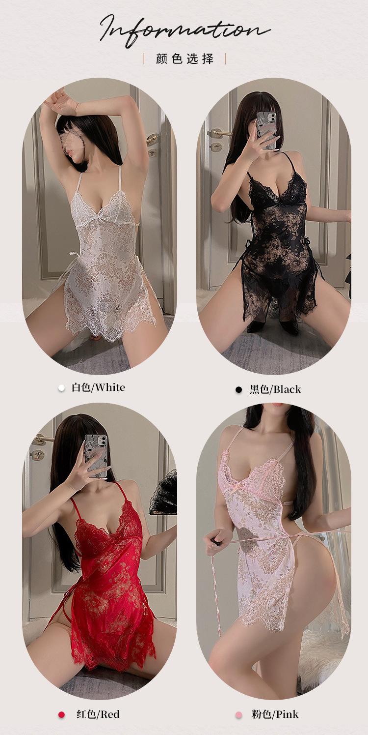 Product Introduction of Sexy Lace Sheer Nightgown Width Adjustable Women's Clothing Assorted Colors, plus size daster  tali satu Fabric Womenswear Drawstring Elastic Elegant Fit Lingerie Panty Skirt Nightwear daster  tali 1 nighties ladies baju  daster  wanita  tidur 13