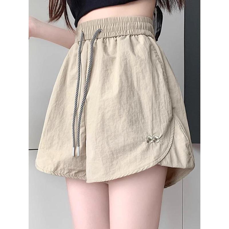 Quần Đùi Nhanh Khô, Chất Liệu Lụa Lạnh Quần Ống Rộng, Dành Cho Nữ Mùa Hè, Ngoại Cỡ, Quần Thể Thao Ngắn 1