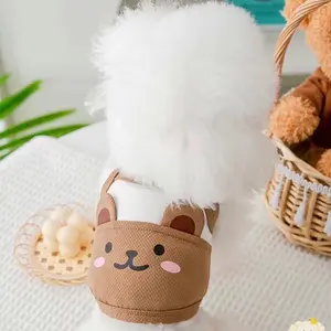 Baju Anjing Kucing Kombinasi Polos Dan Beruang Lucu Bahan Breathable