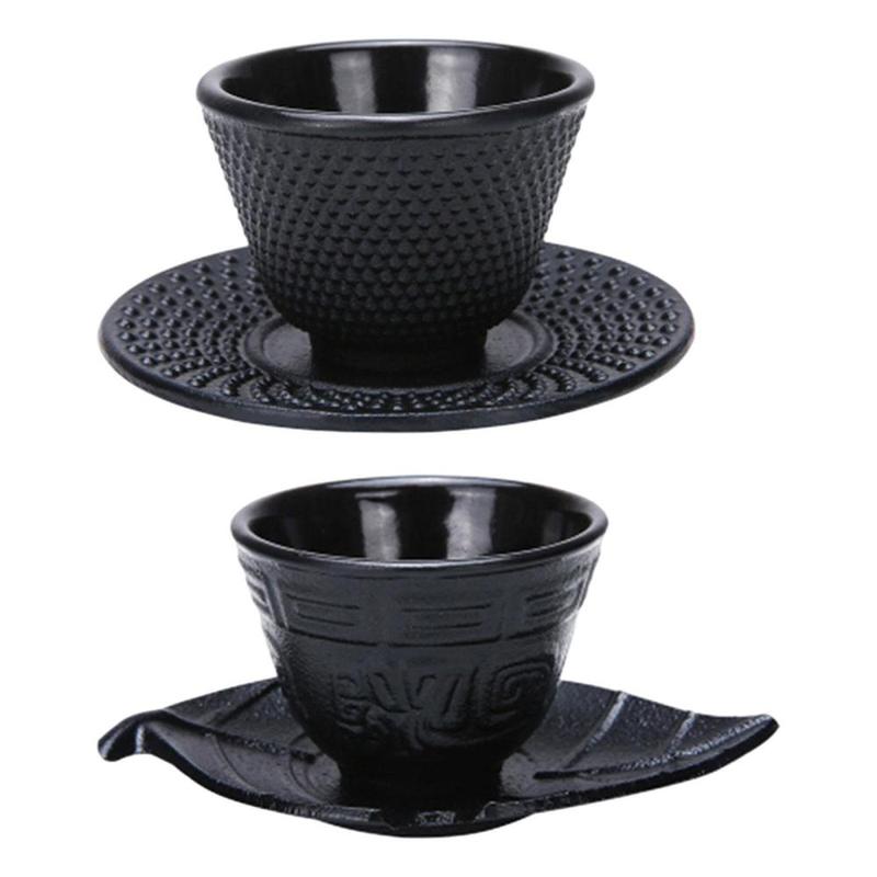 Cast Iron Teacup with Coaster,Tea Cup with Saucer,Creative Teaware,Asian Tea Cup,Cast Iron Teaware,Iron Tea Cup Tea Cup 0
