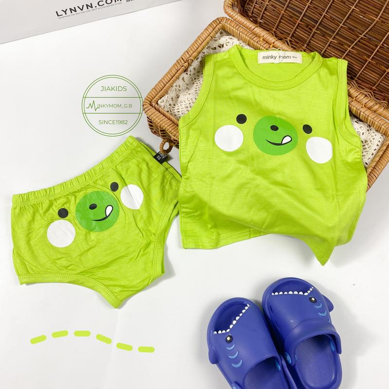 Bộ Quần Áo Trẻ Em NATUCO Vải Thun Lạnh Thoáng Mát Ba Lỗ Sơ Sinh In Hình Ngộ Nghĩnh Cho Bé 4-15Kg BL-IN19