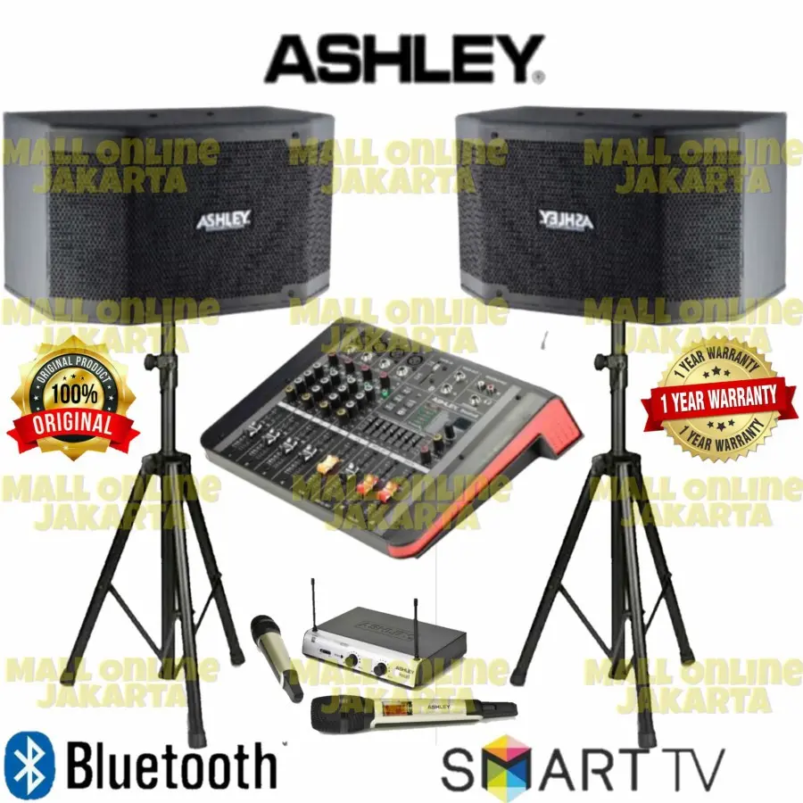 SPESIAL UNTUK ANDA Paket Karaoke Ashley 10 Inch bluetooth Original Power Mixer