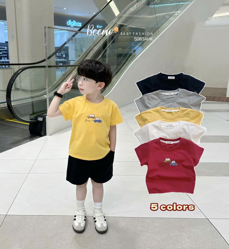  Áo phông cộc tay Beemo in hình ô tô cute vải cotton 4C mềm mại mặc mùa hè cho bé 9-24kg 5063AHK 