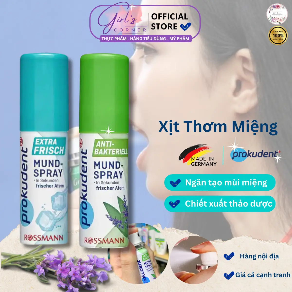 Xịt Thơm Miệng cao cấp Prokudent 15ml Đức, Xịt miệng Dontodent,thơm miệng [Khuyến mại] [Đức] [Nội địa Đức]