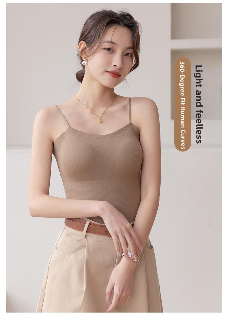 Product Introduction of Beautiful back one-piece cup seamless threaded beautiful back camisole vest for women with chest pads as inner wear and outer wear base top Womenswear Lingerie 3