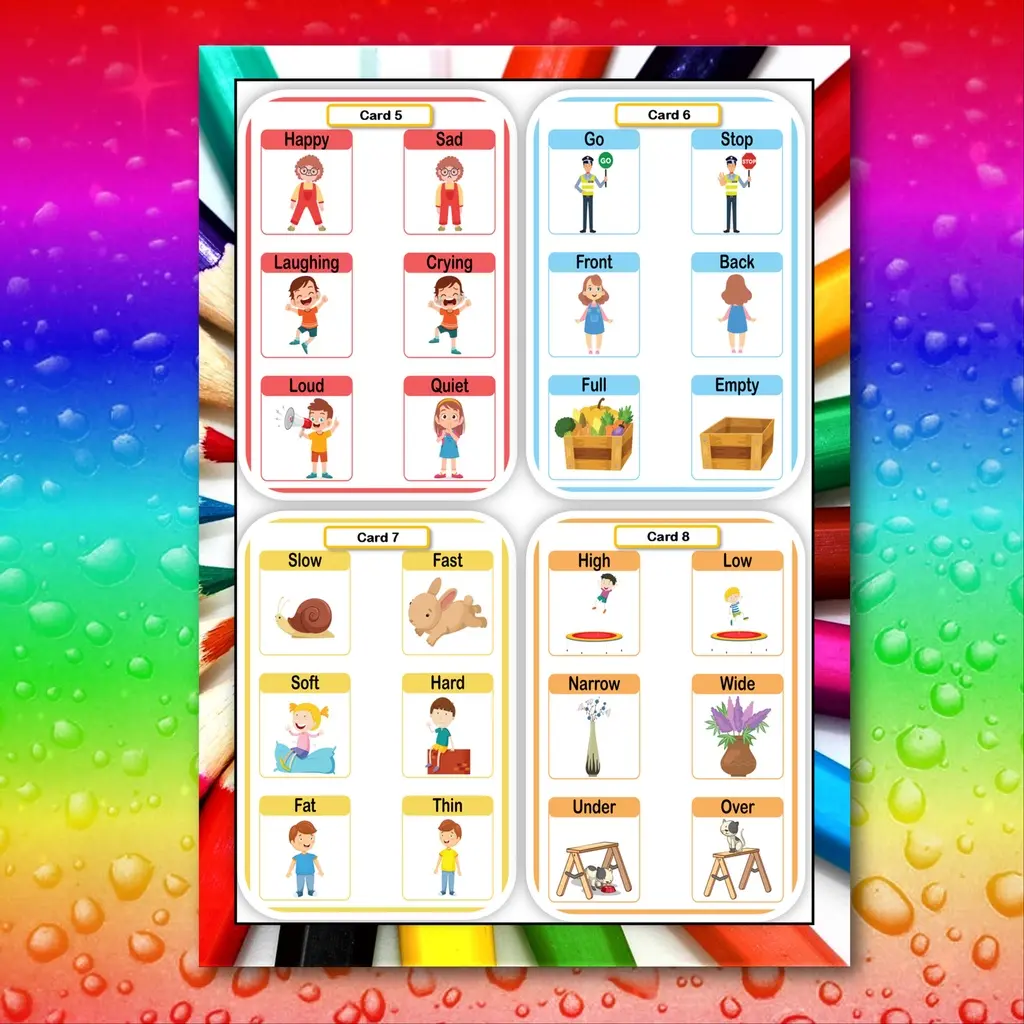 Educational chart reading opposite words educational chart laminated ...