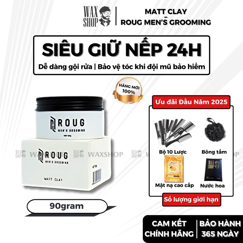 Sáp vuốt tóc nam Roug Matt Clay Roug Trắng 90gr chính hãng gel wax giữ nếp tóc - Waxshop 