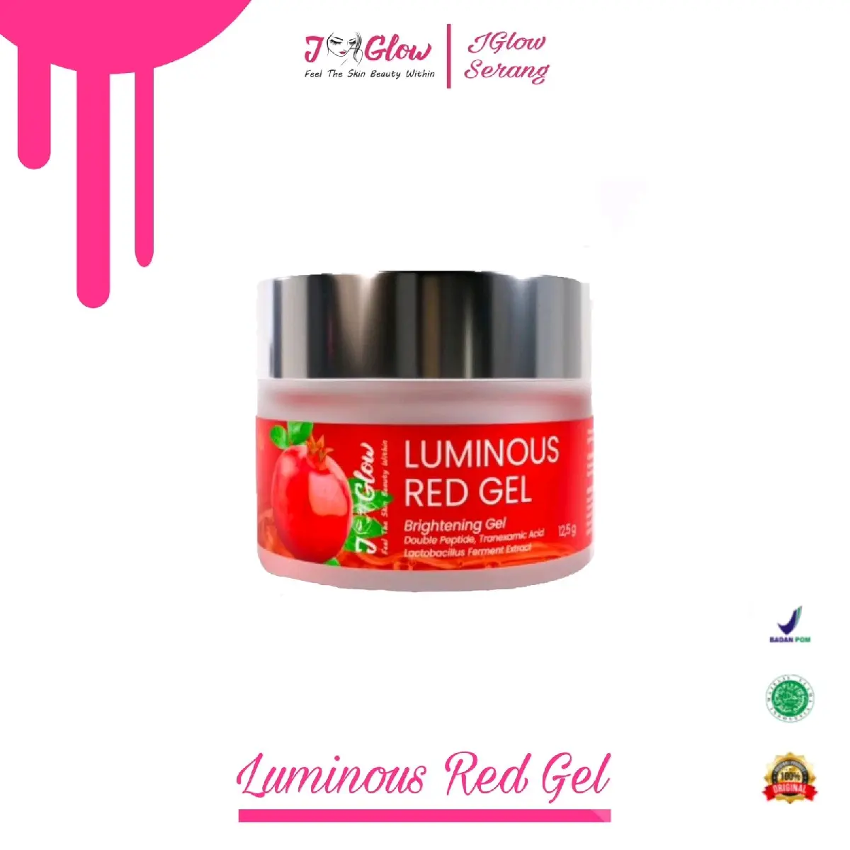 Jglow Skincare Luminous Red Gel Tranexamic Pelembab Wajah Acid