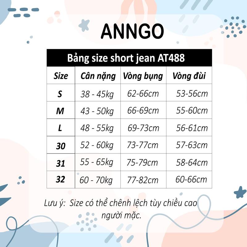 Quần short jean nữ co giãn lai kiểu chất jean cotton dày dặn Anngo - AT488 8