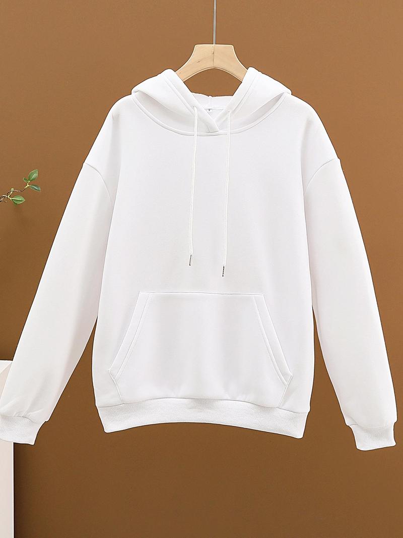Product Introduction of Women's Cartoon Pug & Letter Print Hoodie, Fashion Casual Pocket Hooded Sweatshirt for Daily Holiday Outdoor Wear, Women Clothing for Fall & Winter,  Pug Merch 6