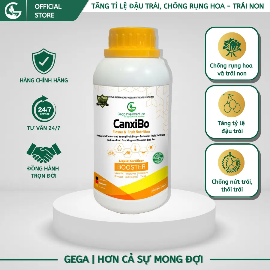 Phân bón CanxiBo - Chống rụng hoa và trái non, tăng tỷ lệ đậu trái, chống nứt trái, thối trái - Chai 500ml