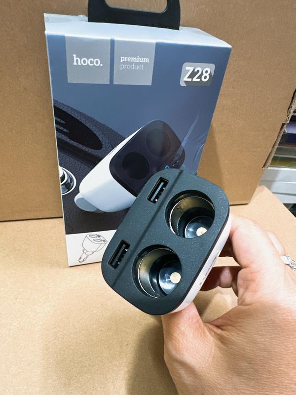 Cốc Sạc Xe Ô Tô Hoco Mã Z28 Kèm 2 Tẩu Sạc Chuẩn 2,4a  Phụ Kiện Hổ Trợ Sạc Nhanh Cho Ô Tô Và Điện Thoại 6
