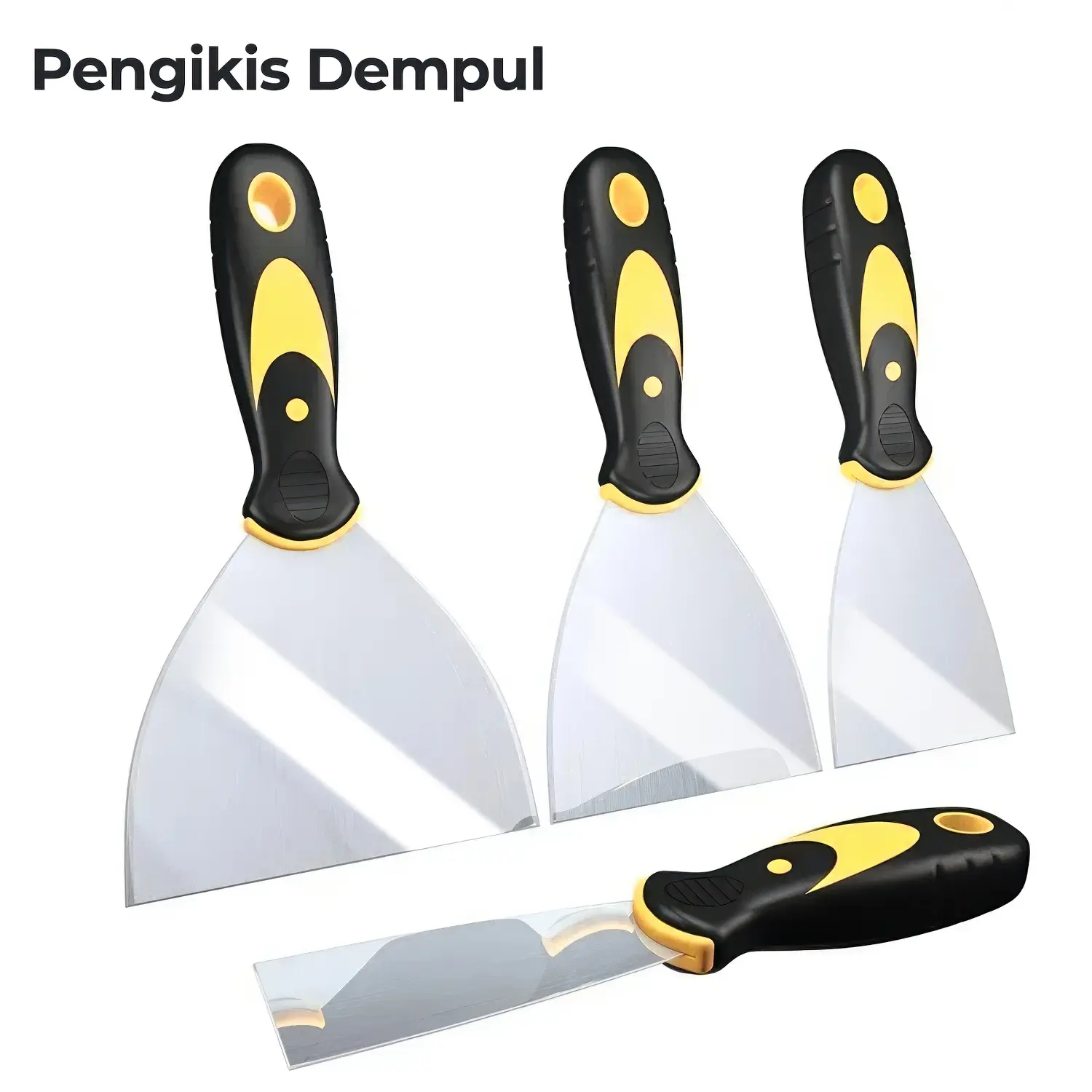 Kape Kape Cat Stainless Gagang Karet Scraper Pisau Dempul 2/4/6 Inch-6900