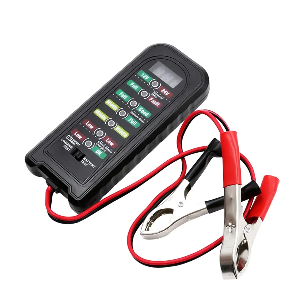 12V 24V Motorcycle Battery Tester Alternator Diagnostic Tools Fault Detector
