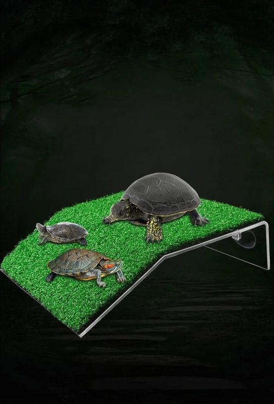 Product Introduction of Turtle Basking Platform Resting Terrace with Fake Turf Tortoise Ramp Fish Tank Aquarium Platform Ladder Lawn Home Decoration 4