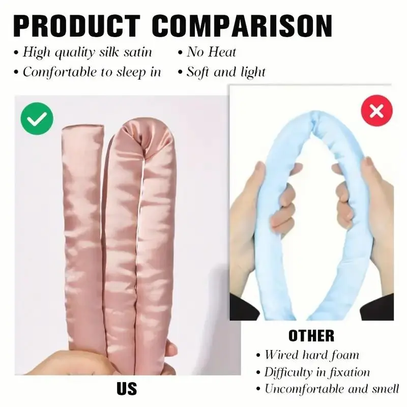 Heatless Hair Curler Set, 4 Counts/set Hair Curler & Hair Tie, Heatless Hair Styling Tool for Women & Girls, No Heat Hair Styling Tool, Heatless Hair Styling Tools, Hair Products 5