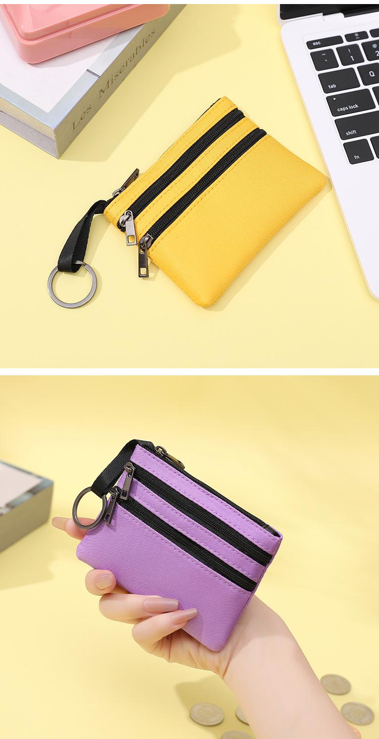 Product Introduction of Women's Coin Purse 2024 New Color-Block Zipper Wallet Short Fabric Multi-Layer Zipper Bag Coin Card Storage Bag st  argo  bag ordering  mini  kelly  bag  straight  china mini  kelly  china  bag bag  bestie1 tas  branded  dari  china mini mewah tapi 6