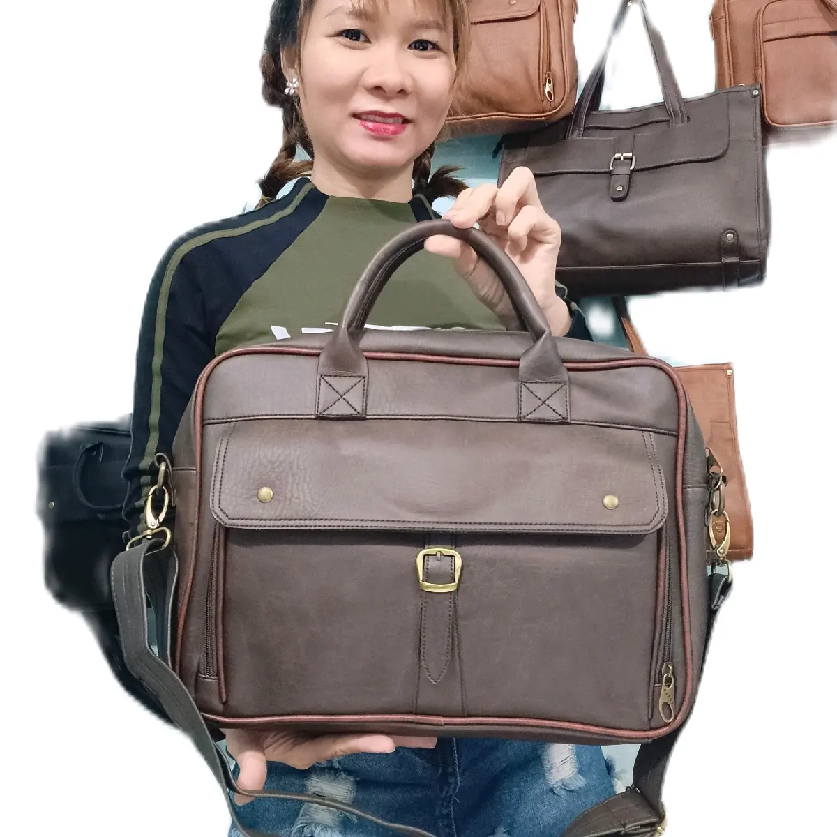 Túi đựng laptop 15.6 inch , Cặp da công sở,sang trọng thanh lịch _ Unisex Nam Bag Nhung Balo túi  chống sốc túi  đeo chéo cho