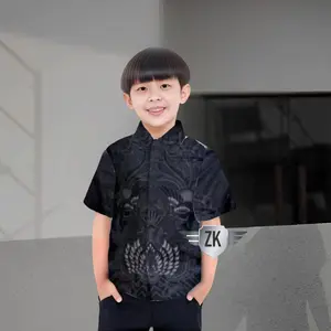 KEMEJA HEM BATIK ANAK LENGAN PENDEK USIA 2-14 THN - ATASAN BATIK ANAK-ANAK LAKI - SERAGAM BATIK ANAK