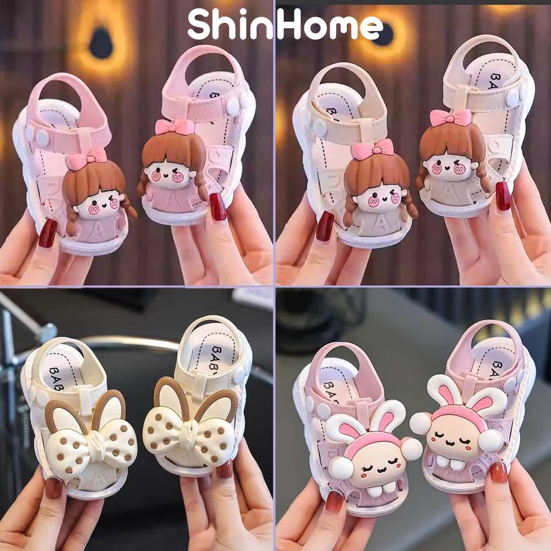 Dép sandal quai hậu mềm chống trượt nơ, công chúa dễ thương cho bé gái 0-2 tuổi ShinHome giay  xinh dép  búp