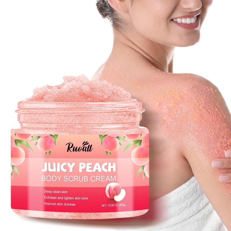 Product Introduction of 300g Peach Body Cleansing Scrub, Exfoliating Body Scrub Cream, Beauty & Personal Body Care Product for Women & Men 2