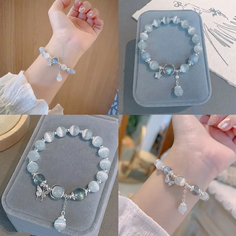 Vòng Tay Đính Cườm Giả, Thời Trang, Sang Trọng giá cả phải chăng, Vòng Tay Co Giãn, Dây Chuyền Đeo Tay Đơn Giản, Dành Cho Bé Gái Và Phụ Nữ, Phụ Kiện Trang Sức