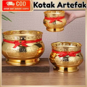 Hiolo Tempat Bakar Dupa Hiolo Kuningan Besi Hio Emas Ukuran 3.5/5Inch