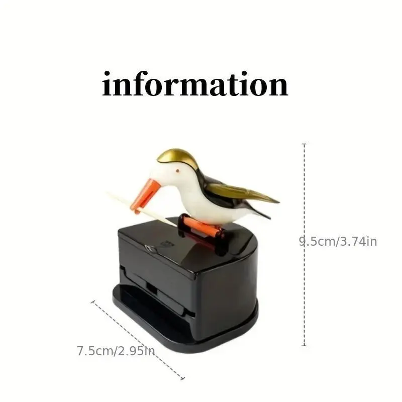 Cute Woodpecker Design Toothpick Dispenser, 1 Count Automatic Toothpick Holder, Durable Toothpick Dispenser for Home & Restaurant Use, Boxes 1