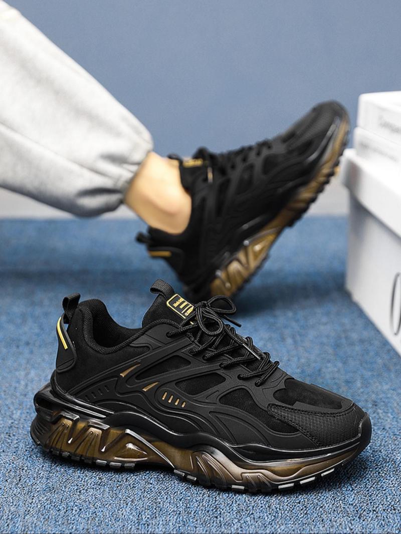 Product Introduction of Men's Fashionable Lace Up Low Top Sneakers, Casual Comfortable Sports Running Shoes, Trendy All-match Chunky Sneakers for Daily Wear 9