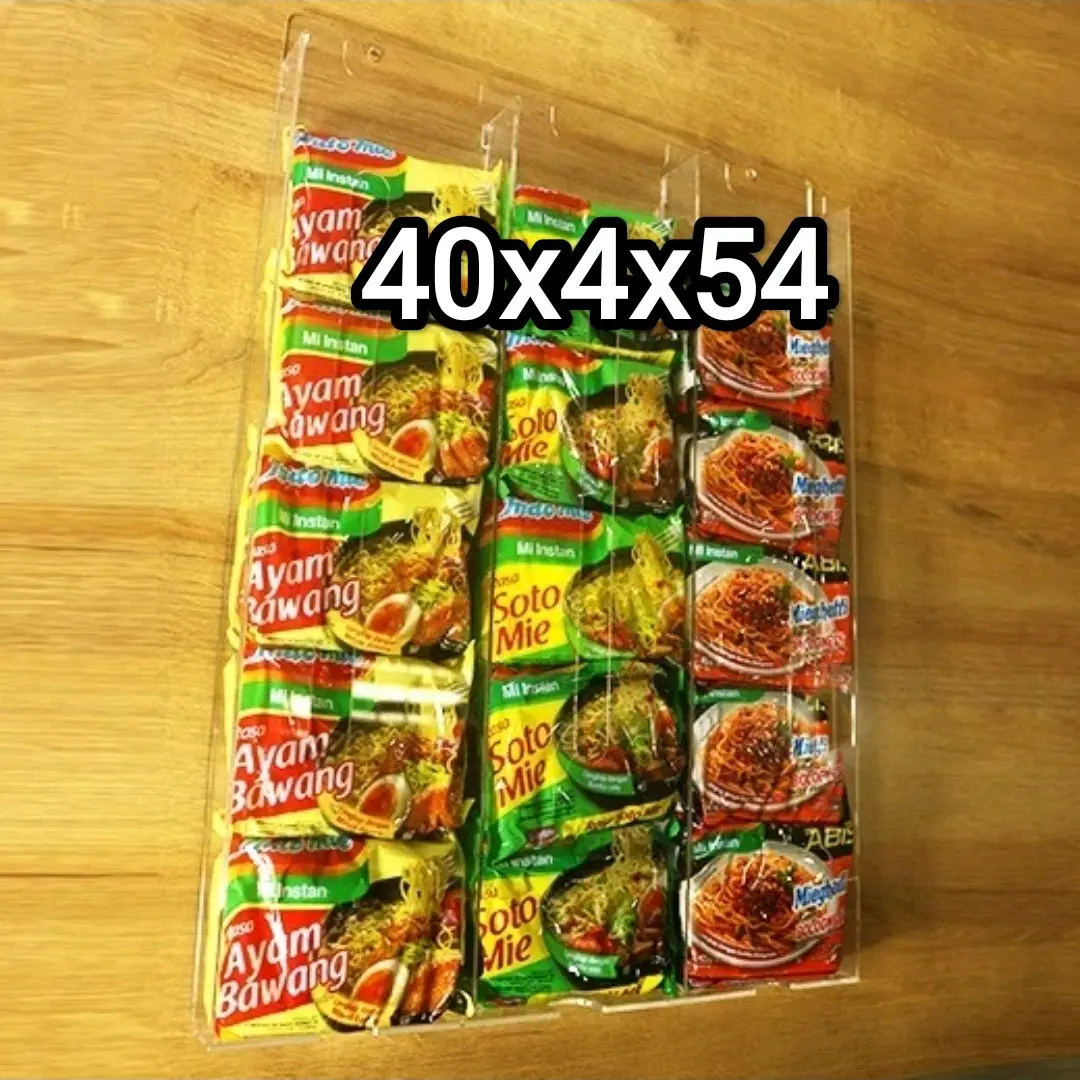 display mie / rak indomie / akrilik tempat mie / akrilik display mie