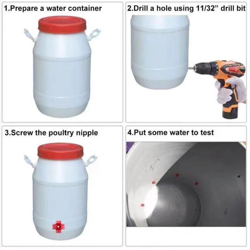 Product Introduction of 5/10pcs Automatic Chicken Waterer Hens Quail Birds Drinking Bowls Coop Nipple Drinkers Poultry for Animal 6